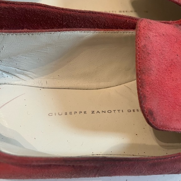 Giuseppe Zanotti Tasseled Suede Shoes Sz 37.5 US 7.5 Smoking Loafer Pink - Picture 6 of 7